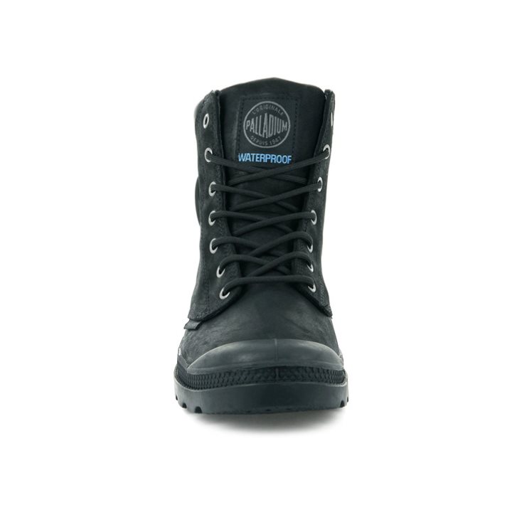 Palladium Pampa Cuff WP LUX Women's Boots Black | UK O738-HXO